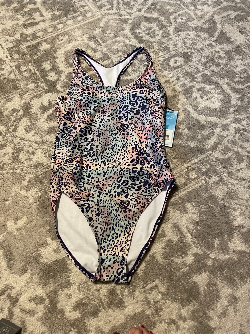Womens Multi-Color Leopard One-Piece Swimsuit -tag on them never worn